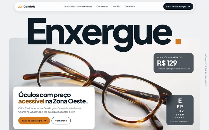 Projeto conceito da Ótica Claridade
