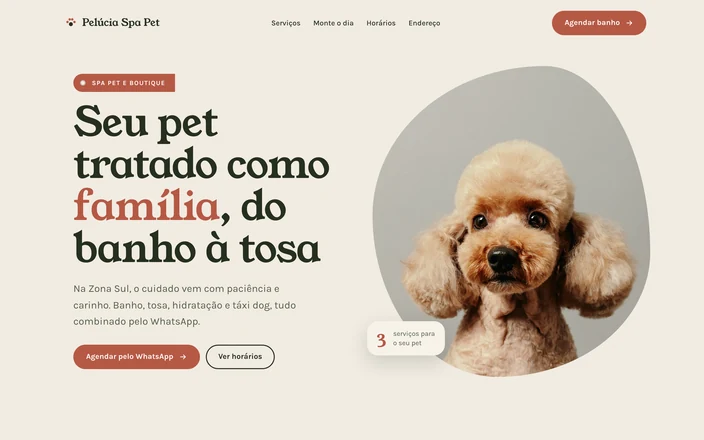 Projeto conceito do Pelúcia Spa Pet
